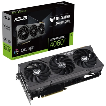 ვიდეო დაფა Asus TUF 90YV0J50-M0NA00, Gaming GeForce RTX4060Ti OC, 8GB, 128bit, HDMI, DP, Black