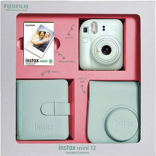 ფოტოაპარატი და აქსესუარები Fujifilm Instax Mini 12 Bundle Box, Mint Green