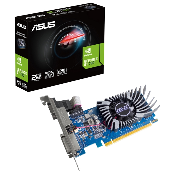 ვიდეო დაფა Asus 90YV0HN1-M0NA00, GeForce GT730, 2GB, 64bit, HDMI, DP, VGA, Black/Blue