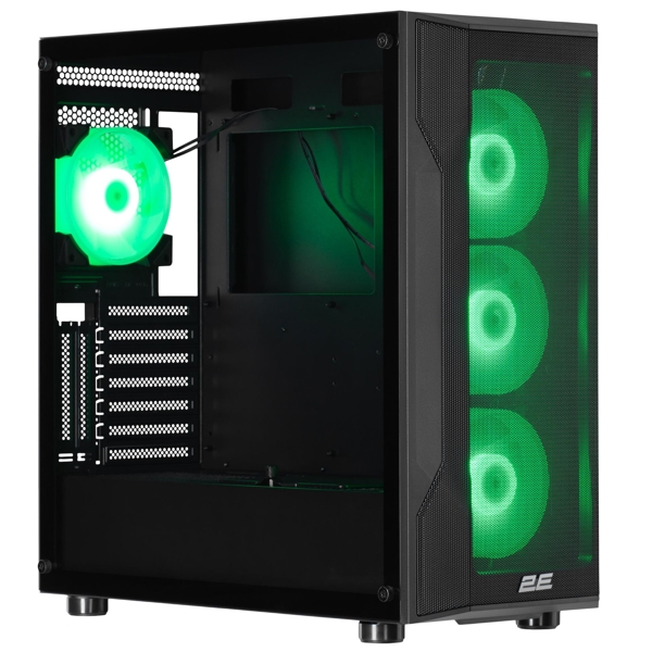 ქეისი 2E 2E-G4301 SPLENDOR, Computer Case, MidT, ATX, Mini-ITX, Micro-ATX, EATX, 2xUSB, Black