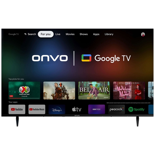 ტელევიზორი Onvo OV50F950, 50", 4K UHD, Smart TV, USB, HDMI, BT, WIFI, Black