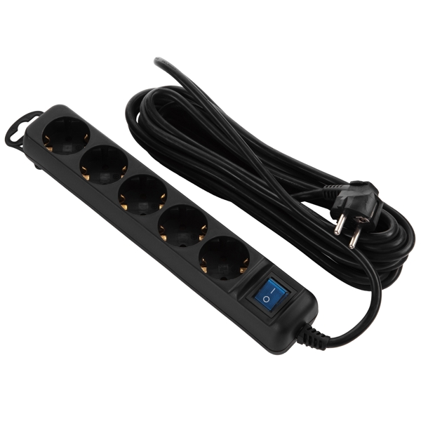 2E 2E-U05ESM5B, 5 Socket, 5m, Black