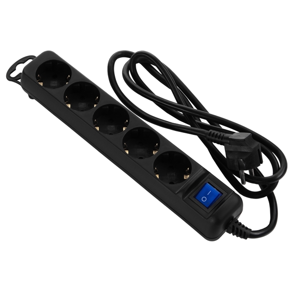 2E 2E-U05ESM3B, 5 Socket, 3m, Black