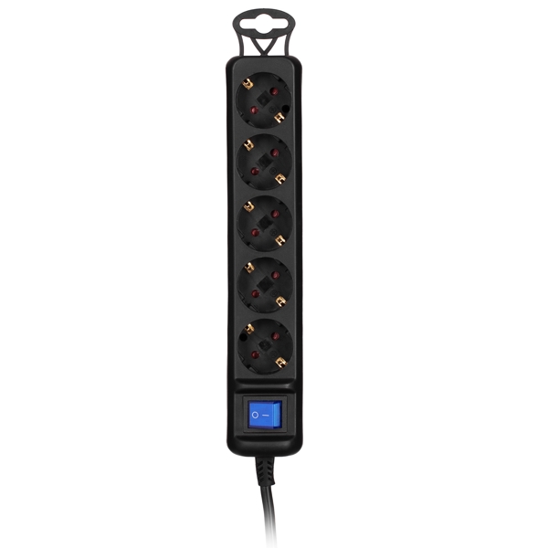 დენის გამანაწილებელი 2E 2E-U05ESM3B, 5 Socket, 3m, Black