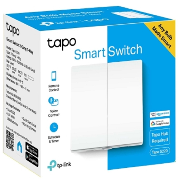 ჭკვიანი ჩამრთველი Tp-Link Tapo S220, Smart Light Switch, White