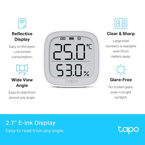 Tp-Link Tapo T315, Temperature and Humidity Sensor, White