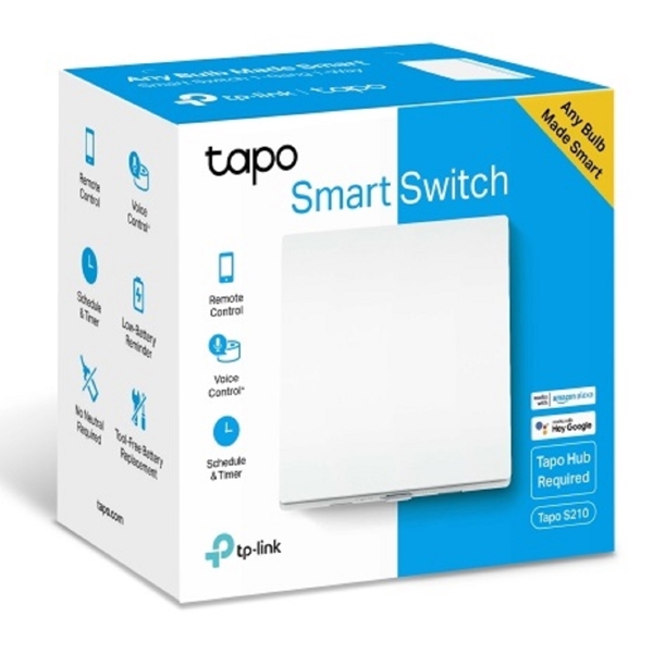 ჭკვიანი ჩამრთველი Tp-Link Tapo S210, Smart Light Switch, White