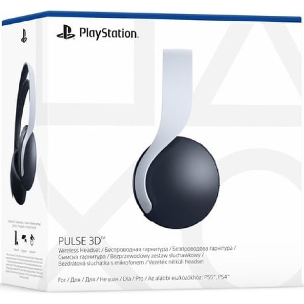 ყურსასმენი PlayStation 5 PULSE 3D, Headset, Wireless, USB-C, 3.5mm, Black/White