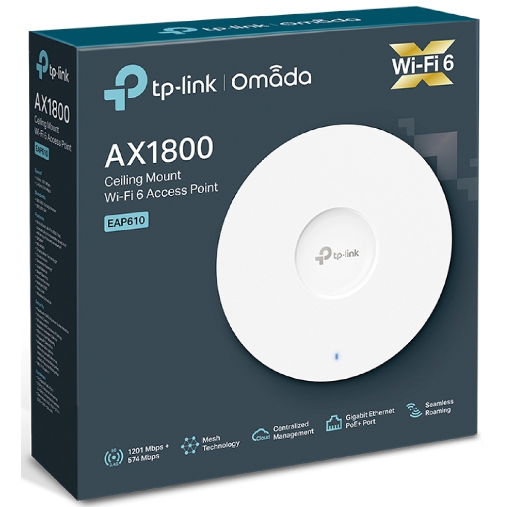 როუტერი TP-LINK EAP610 AX1800, 1201Mbps, Access Point, White