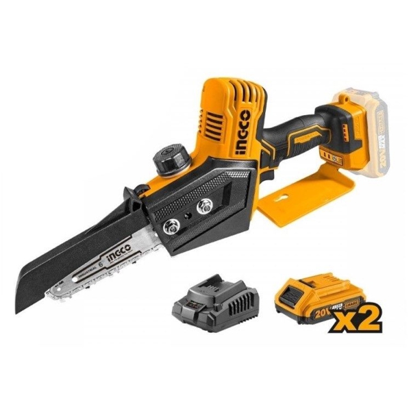 უსადენო ხერხი Ingco CGSLI20682, Cordless Chainsaw, Black/Orange