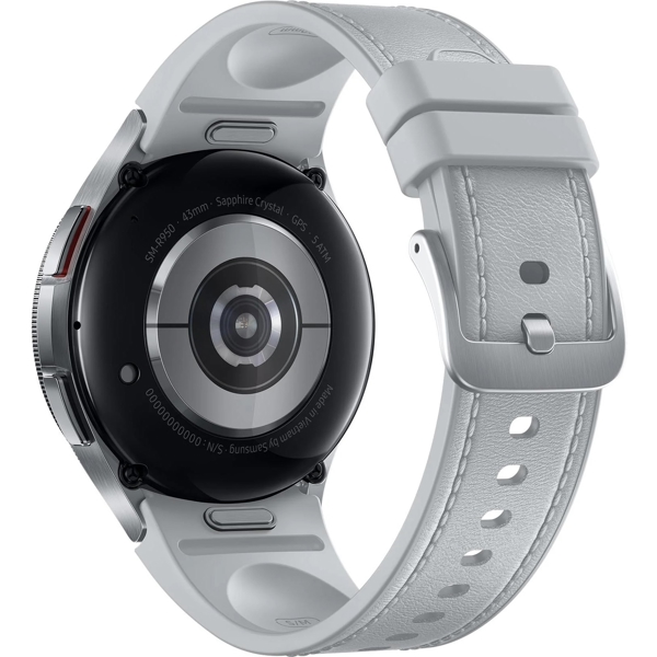 Samsung SM-R960NZSACIS Galaxy Watch 6, 1,5", IP68 Waterproof, Bluetooth, Wi-Fi, Smart Watch, Silver