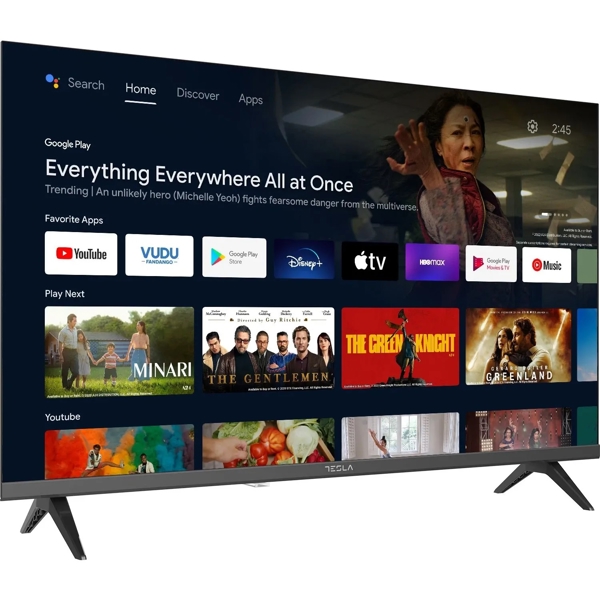 ტელევიზორი Tesla 32E635BHS, 32", HD, Smart TV, Android TV, USB, HDMI, LAN, BT, WIFI, Black