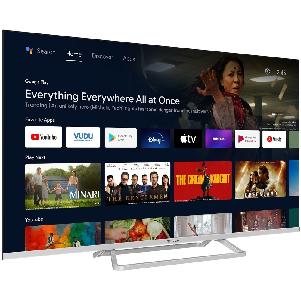 Tesla 43E635SUS, 43", 4K UHD, Android TV, USB, HDMI, LAN, BT, WIFI, Black/Silver