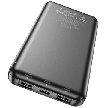 Hoco 6931474783561 J100, 10000mAh, USB, USB-C, Power Bank, Black