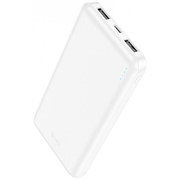 პორტატული დამტენი Hoco 6931474783578 J100, 10000mAh, USB, USB-C, Power Bank, White