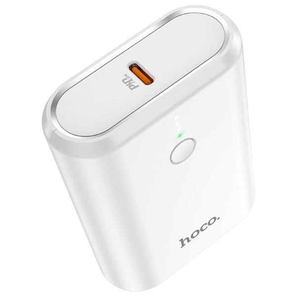 პორტატული დამტენი Hoco 6931474742902 Q3 Mayflower, 10000mAh, USB, USB-C, Power Bank, White