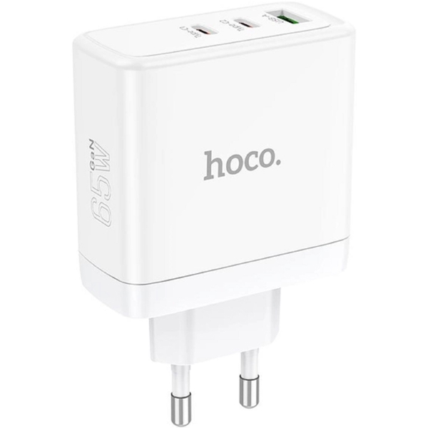 დამტენი Hoco 6931474784155 N30 Glory, 65W, USB-A, USB-C, White