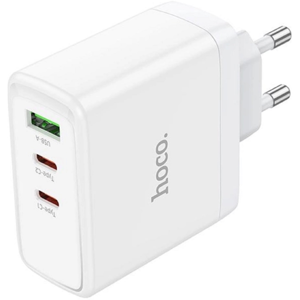 დამტენი Hoco 6931474784155 N30 Glory, 65W, USB-A, USB-C, White