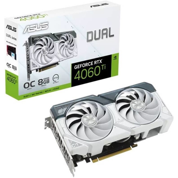 Asus 90YV0J42-M0NA00, GeForce RTX4060Ti, 8GB, 128bit, HDMI, DP, White