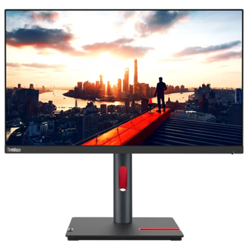 მონიტორი Lenovo 63B3GAT6EU ThinkVision, 23.8", Monitor, QHD, IPS, HDMI, USB, Type-C, DP, LAN, Black