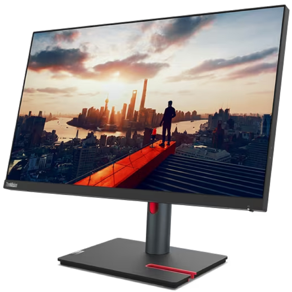 Lenovo 63B3GAT6EU ThinkVision P24h-30, 23.8", Monitor, QHD, IPS, HDMI, USB, Type-C, DP, LAN, Black