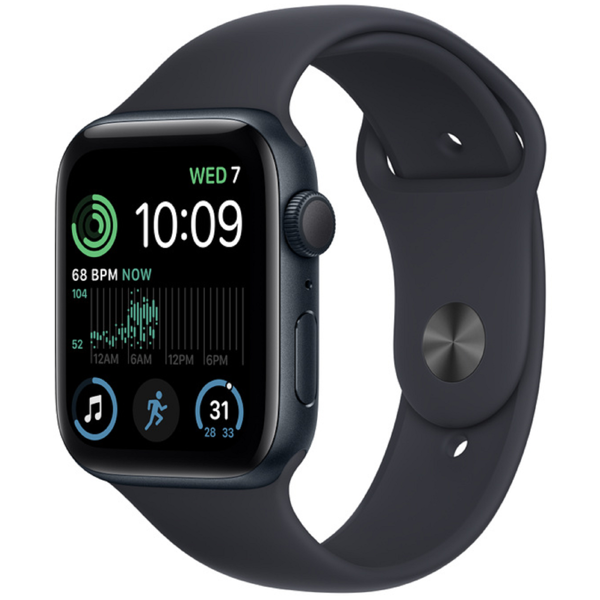 სმარტ საათი Apple MNK03RB/A SE 2, 1.78", 44mm, Waterproof, Bluetooth, Wi-Fi, Smart Watch, Midnight