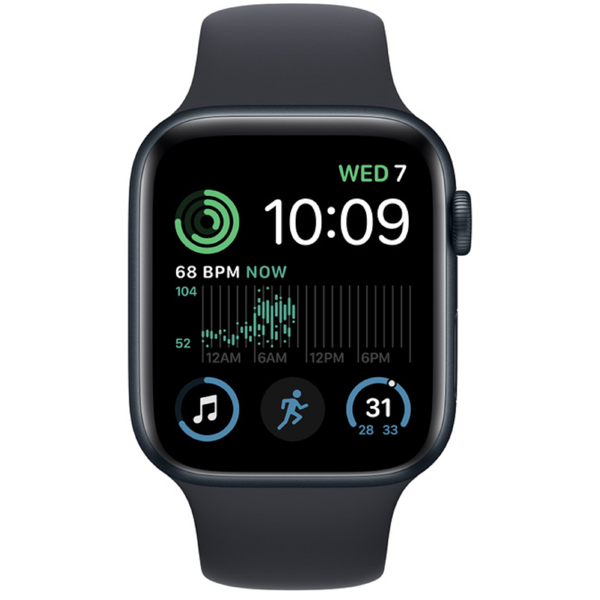 სმარტ საათი Apple MNK03RB/A SE 2, 1.78", 44mm, Waterproof, Bluetooth, Wi-Fi, Smart Watch, Midnight