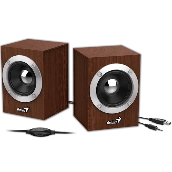 Genius SP-HF280, 6W, USB, 3.5mm, Speaker, Wood