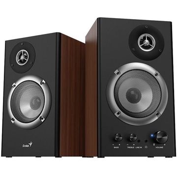 Genius SP-HF1200B, 16W, 3.5mm, Speaker, Brown/Black