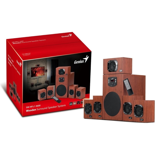 დინამიკი Genius SW-HF5.1, 125W, Bluetooth, 3.5mm, Speaker, Brown