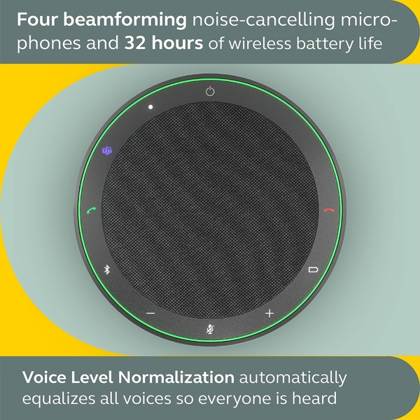 საკონფერენციო დინამიკი Jabra 2775-319 Speak2 75, Bluetooth, Portable USB Conference Speakerphone, Dark Grey