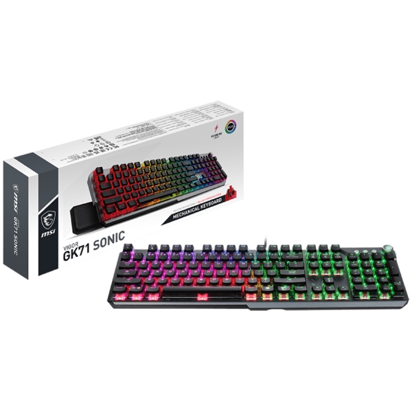 MSI S11-04RU233-CLA Vigor GK71 Sonic, Wired, RGB, USB, Gaming Keyboard, Black