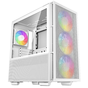 DeepCool CH560 WH, Computer Case, MidT, Mini-ITX, Micro-ATX, ATX, E-ATX, USB 3.0, Type-C, White