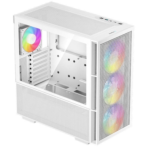 DeepCool CH560 WH, Computer Case, MidT, Mini-ITX, Micro-ATX, ATX, E-ATX, USB 3.0, Type-C, White