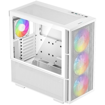 DeepCool CH560, Computer Case, Mini-ITX, Micro-ATX, ATX, E-ATX, USB-C, USB 3.0, 3.5mm, White