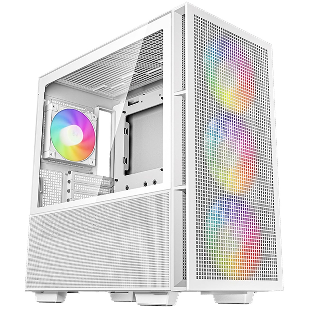 DeepCool CH560, Computer Case, Mini-ITX, Micro-ATX, ATX, E-ATX, USB-C, USB 3.0, 3.5mm, White