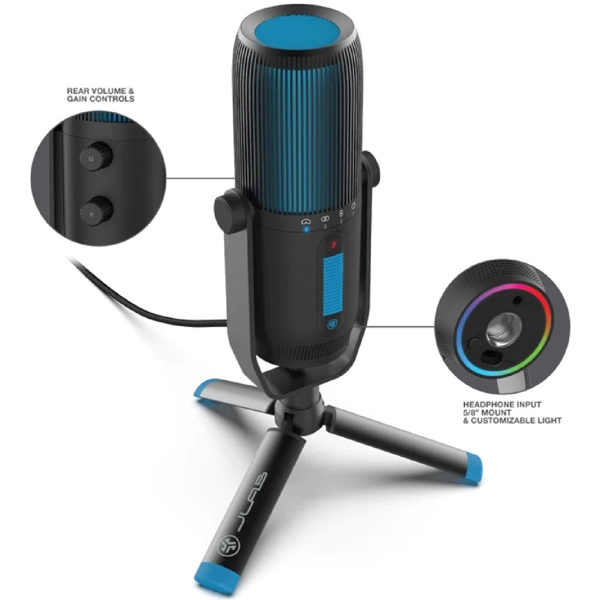 Jlab IEUMTALKPRORBLK4 Talk Pro, Microphone, USB, USB-C, RGB, Black