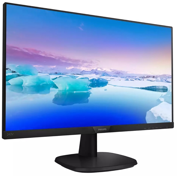მონიტორი Philips 243V7QDAB/01, 23.8", Monitor, FHD, IPS, VGA, DVI-D, HDMI, Black