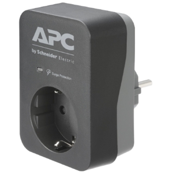 APC PME1WB-GR, 1 Socket, Black