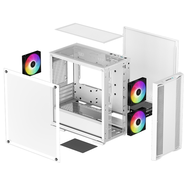 DeepCool CC360 WH ARGB, Computer Case, Mini-ITX, Micro-ATX, USB 3.0, USB 2.0, White