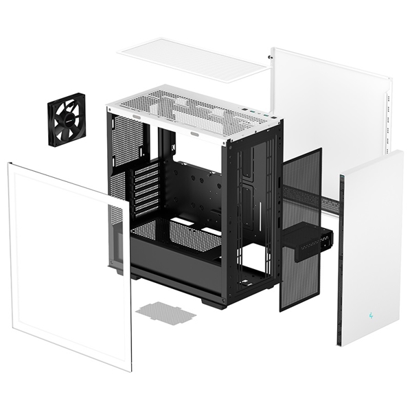 ქეისი DeepCool CH510 WH, Computer Case, MidT, Mini-ITX, Micro-ATX, ATX, E-ATX, 2xUSB 3.0, White