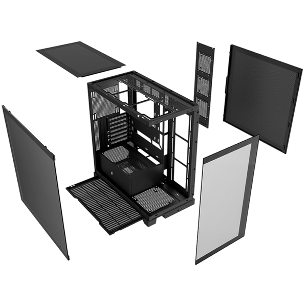 1STPlayer MIKU MI8, Computer Case, MidT, ATX, mATX, Mini-ITX, USB 3.0, USB Type-C, 3.5mm, Black