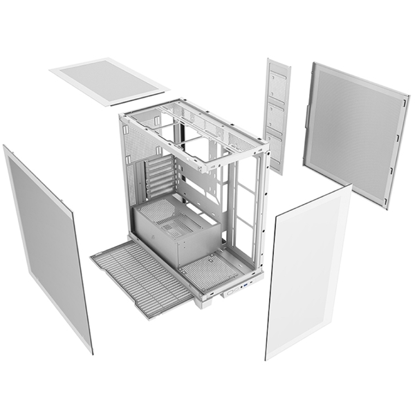 1STPlayer MIKU MI8, Computer Case, MidT, ATX, mATX, Mini-ITX, USB 3.0, USB Type-C, 3.5mm, White