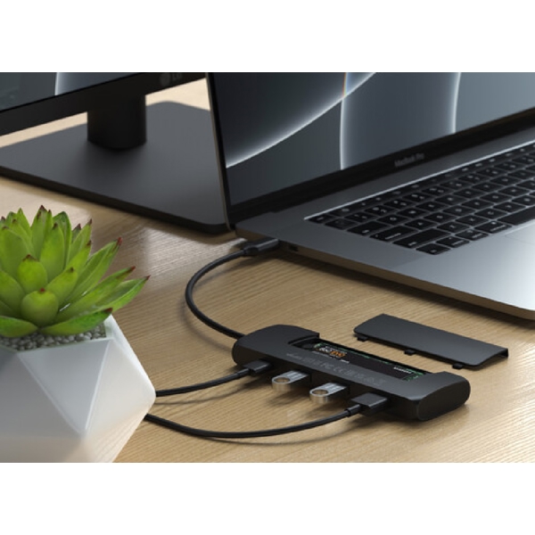 Satechi ST-UCHSEK, 4-in-1, USB-C, USB-A, HDMI, Hub, Black