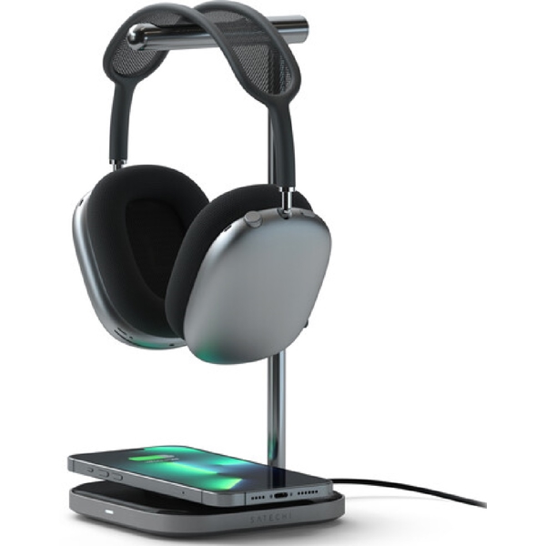 Satechi ST-UCHSMCM, Headphone Stand With Wireless Charger, Gray