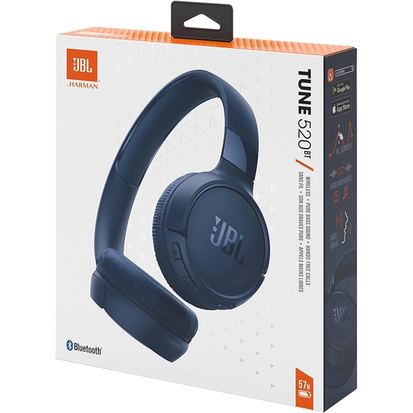 ყურსასმენი JBL JBLT520BTBLUEU Tune 520BT, Headset, Wireless, Bluetooth, Blue