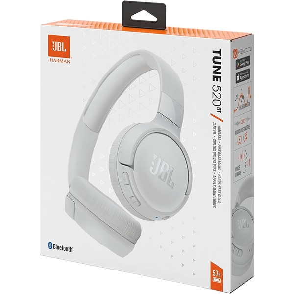 ყურსასმენი JBL T520BTWHTEU Tune 520BT, Headset, Wireless, Bluetooth, White