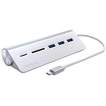 Satechi ST-TCHCRS, 3xUSB 3.2, 1xUSB-C, SD, microSD, Hub, Silver