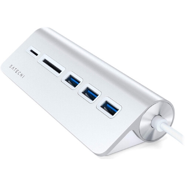 Satechi ST-TCHCRS, 3xUSB 3.2, 1xUSB-C, SD, microSD, Hub, Silver