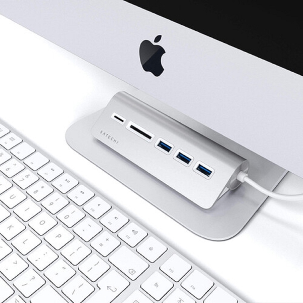 Satechi ST-TCHCRS, 3xUSB 3.2, 1xUSB-C, SD, microSD, Hub, Silver